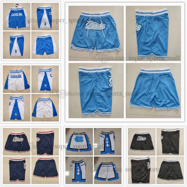 

ncaa north carolina tar heels college basketball shorts just don mitchell and ness with 4 pocket retro embroidered short black blue white s-