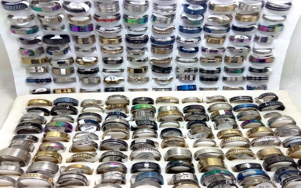 

titanium steel silver love ring whole 100pcs mix lot men women fashion stainless steel rings wedding band finger ring tren8074919