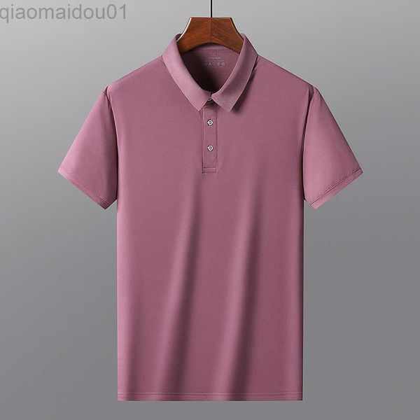 

men's t-shirts summer breathable t shirt men solid color short sleeve slim t-shirt turn-down collar business casual t shirt men 5xl l23, White;black