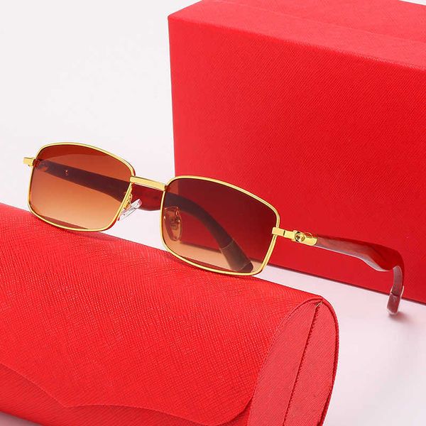 

Fashion carti top sunglasses New men's wooden leg catapult Sunglasses Women's small square optical myopia glasses frame with original box