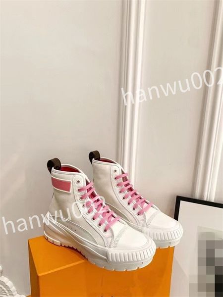 

new designer flat sneaker trainer casual shoes canvas leather white letter overlays fashion platform mens womens low sneakers dc220519, Black