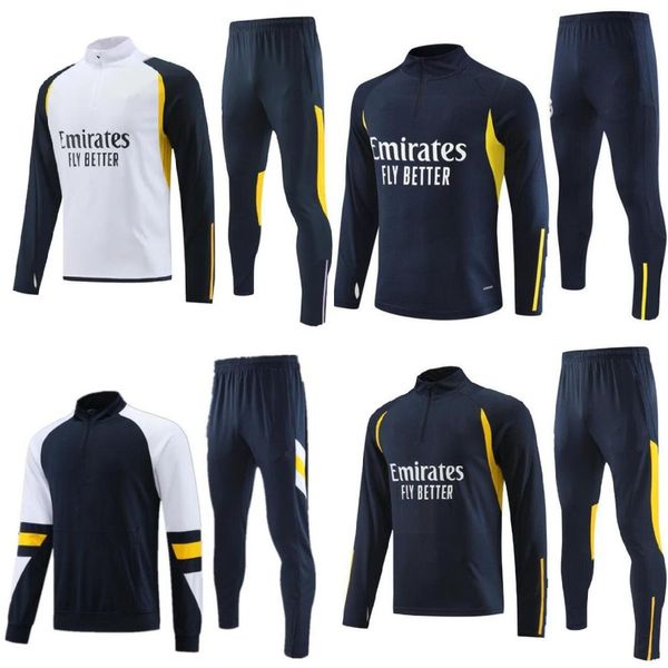 

2023-2024 real madrids tracksuit set training suit 23/24 men kit football jacket chandal futbol survetement, Black