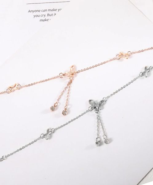 

butterfly pendant anklets foot chain summer yoga exquisite beach leg bracelet handmade anklet rose gold silver color jewelry ankle8725122