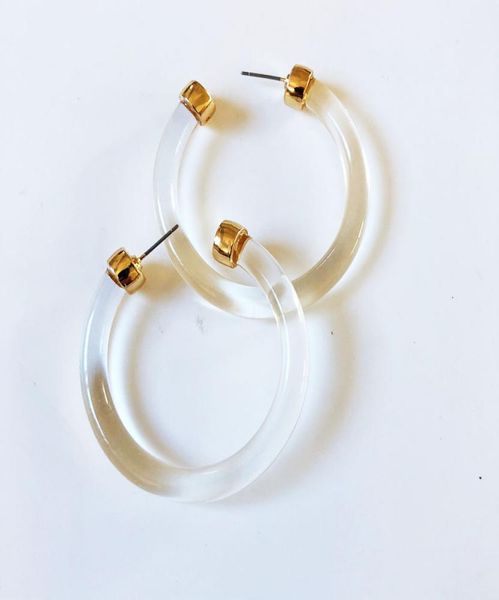 

fashion crystal white c shaped resin alloy stud earring lightweight selling elegant stud earring6753564, Golden;silver