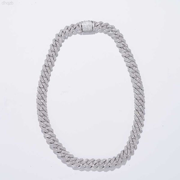 

hip pop fashion moissanite necklace 925 sliver--white gold cuban chain, Silver