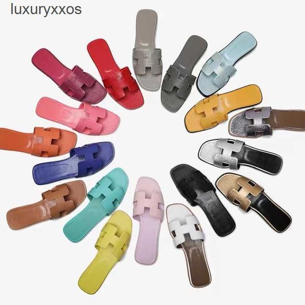 

sandals h oran lady slipper designer hh 2023 celebrity classic women's summer outerwear fashion genuine leather flat bottomed