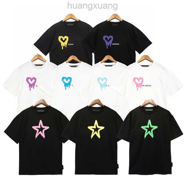 

designer mens t shirt spray love heart print short-sleeved t shirt fashion angels women graphic tees, White;black