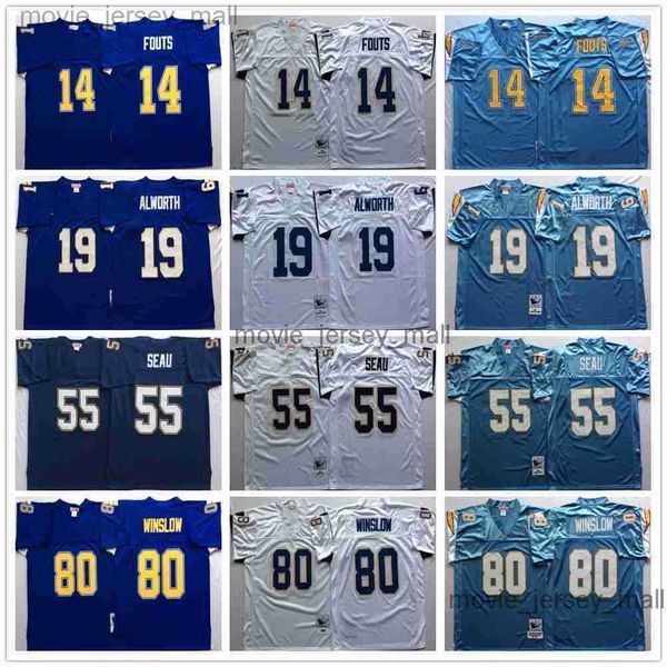

ncaa 75th vintage football 55 junior seau jerseys stitched 14 dan fouts 19 lance alworth 80 kellen winslow jersey college blue white mitchel, Black;red
