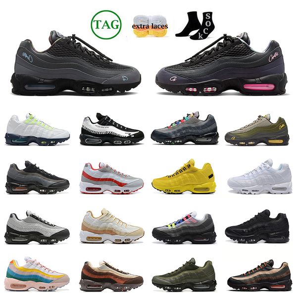 

95 95s men women running shoes triple black white anatomy aegean storm pink beam sequoia sketch game royal fish scales smoke grey mens train