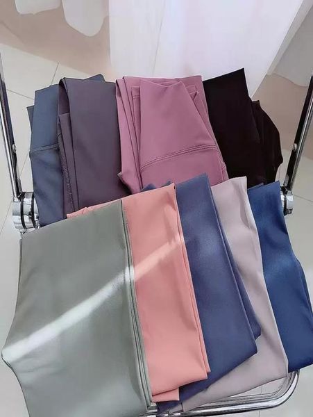 

23 womens leggings outfit yoga elastic align sports gym wear solid color raising legging running fitness lady overall full tight workout hig, Black