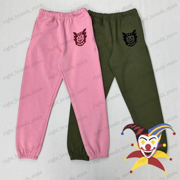 

men's pants 2023fw human made cartoon bat inlaid with diamond sweatpants men women letter pink pants trousers t230707, Black