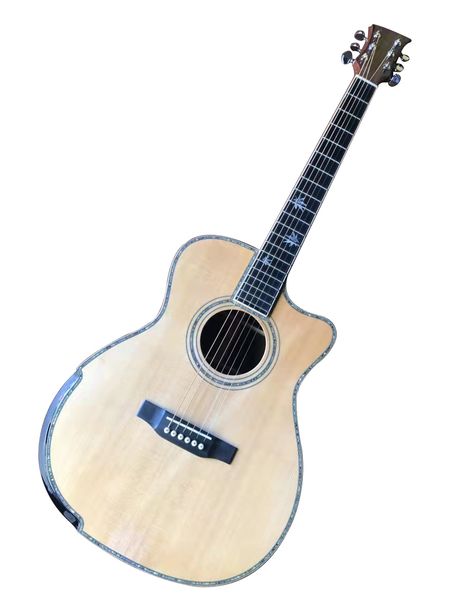 

2023 40 "full solid wood high configuration abalone bay inlaid acoustic acoustic guitar