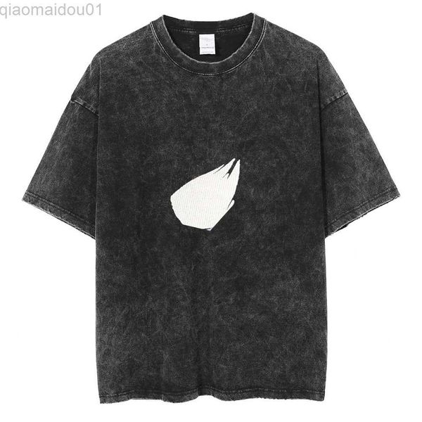 

men's t-shirts y2k harajuku streetwear fashion t-shirt washed vintage men clothing simple print graphic t shirt summer short sleeve te, White;black
