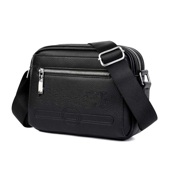 

new men's black color embossed shoulder bag stylish 25cm small square bag