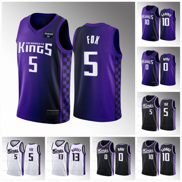 

keegan murray de'aaron fox 2023-24 statement jerseys domantas sabonis sacramentos king harrison barnes kevin huerter malik monk richaun, Black;red