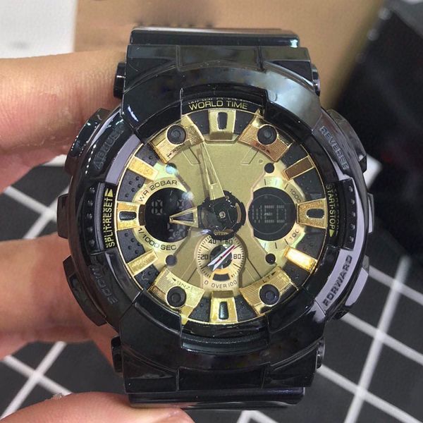 

sport silcone a watch men sport wr200ar g watches army military shocking waterproof watch all pointer work digital p wristwatch ga w-out-b, Slivery;brown