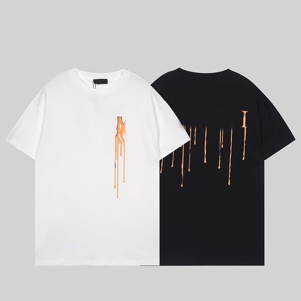 

2023 luxury designer men's t-shirts summer short sleeve letters printed women breathable t-shirts fashion pure cotton large asian size, White;black