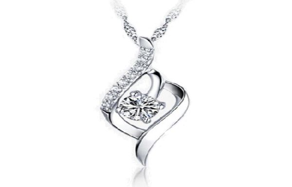 

woman silver crystal necklace diamond pendant necklaces wedding infinity elegant unique woman silver necklace charms6053726