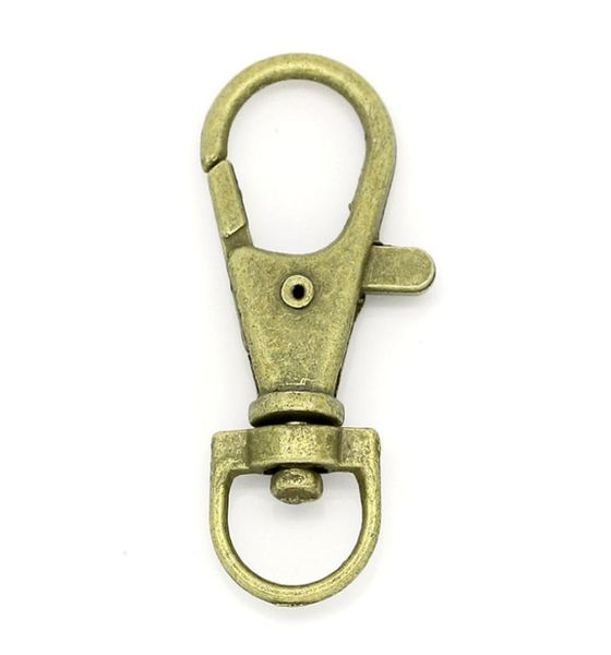 

2021 100pcs bronze plated lobster swivel clasps for key ring key accessories 33x13mm1976246, Slivery;golden