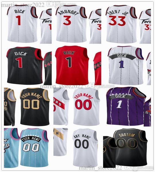 

2023 draft pick no.13 basketball jerseys 1 gradey dick pascal 43 siakam og 3 anunoby gary 33 trent jr. scottie 4 barnes precious 5 achiuwa 3, Black;red