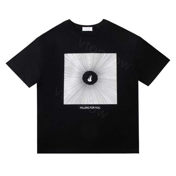 

2023 rhude tshirt designer mens t shirts tide printed tee men women round neck short sleeve tshirt casual loose fashion high street hip hop, White;black