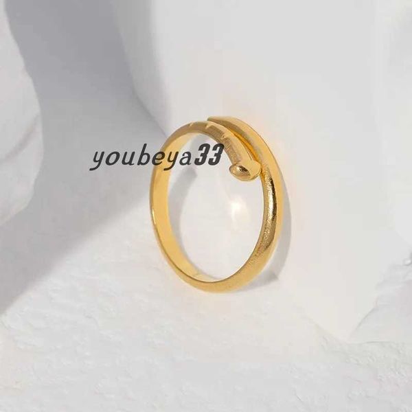 

fashion nail ring woman luxury ring jewelry couple love rings stainless steel alloy gold-plated process fashion accessories never fade not a, Silver