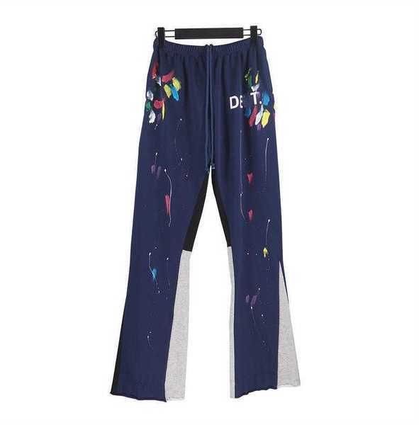 

mens galleryes dept jeans pants galleryes dept sweatpants speckled letter print men's women's couple loose versatile casual pants, Blue