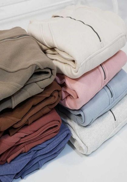 

85gz lu scuba half zip hoodie womens yoga suit designer hooded sweatshirt ladies gym sportswear outdoor sports jogging 3391146, Black