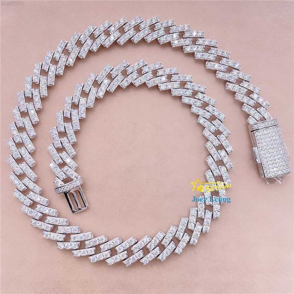

sterling silver necklace vvs moissanite lab diamond hip hop jewelry 8mm 10mm 13mm iced out cuban link chain