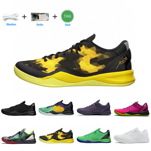 

mamba 8 8s mens basketball shoes supehero sulfur electric prelude reflectiion triple white black gold mambacurial easter ftb men sports snea