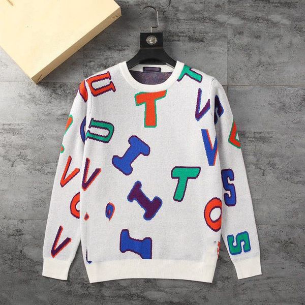 

2023 male designer l sweater pullover men's hoodie long sleeve knit sweater plaid embroidery printed letter men's clothing winter, White;black