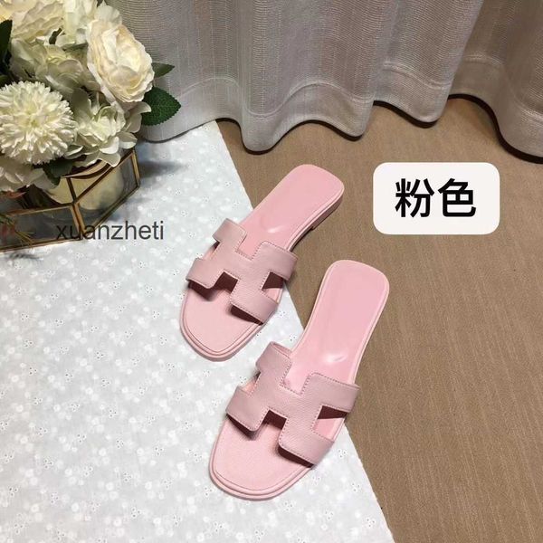 

sandal designer 2023 oran shoes slipper higsetting women's slippers summer bear her beacleather leisure fashion wear rhinestone flat bo