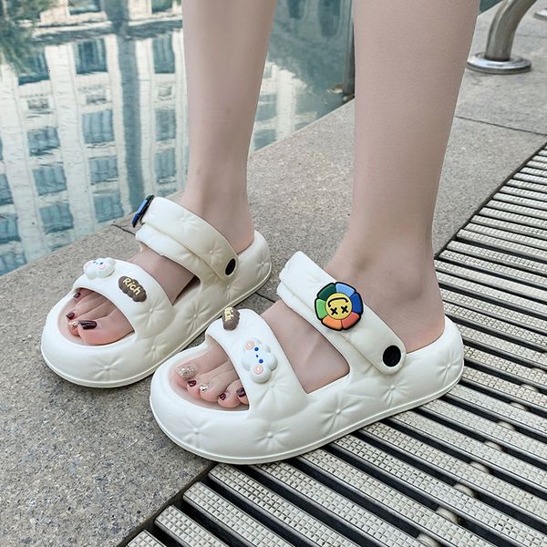 

slippers fashion cloud eva women s sandals for leisure travel flat platform slides indoor outdoor soft summer beach home 230707, Black