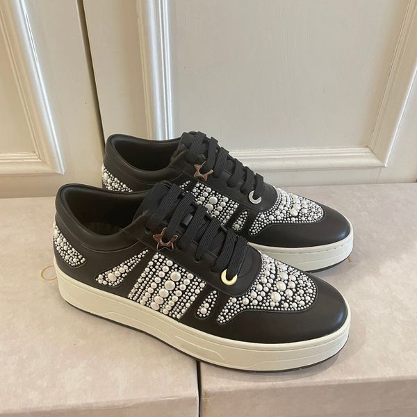 

designer low-omen casual shoes sneakers pearl sneakers sneaker white black pink fashion leather trainers lowskateboard flats