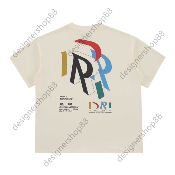 

men's t-shirts raprasant 1:1 summer colorful r stereo letter american high street fashion brand couple loose round neck short sleeve t-, White;black