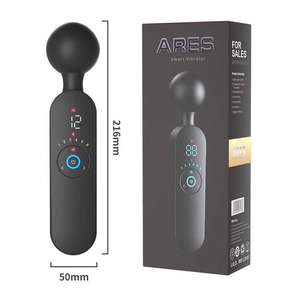 

lele smart women's variable frequency strong shock god av vibrating rod heating thermostatic massager factory sale