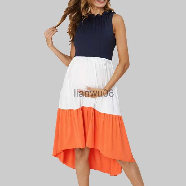 

maternity dresses patchwork maternity dress maternity clothes casual sleeveless oneck pregnant women dress pregnancy clothing vestidos robe, White