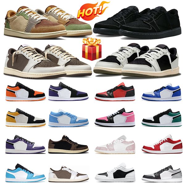 

black phantom 1 low basketball shoes 1s lows men women sneakers reverse dark mocha olive shadow toe panda chicago trainers sports outdoor