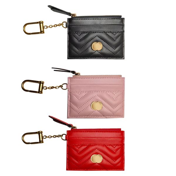 

with box genuine leather id cardholder passport coin purses wristlets card holders luxury designer key chain mens womens wallets purse squar, Brown;gray