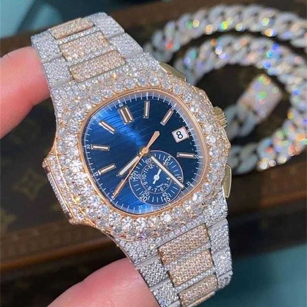 

master watch with diamond watches mens luxury watch designer watches movement watches men moissanite watch iced out watch te9c, Black;brown