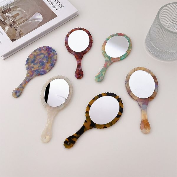 

wholesale oval shape compact mirrors with holder single side fashion makeup mirror women girls mini pocket cosmetic mirrors