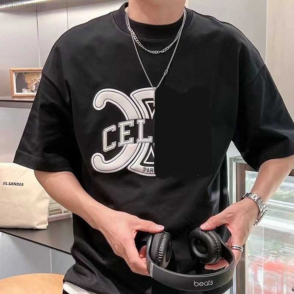 

2023 summer t shirt women tee men fashion streetswear printing cotton t shirt summer casual short sleeve t-shirts c-1-2, White;black