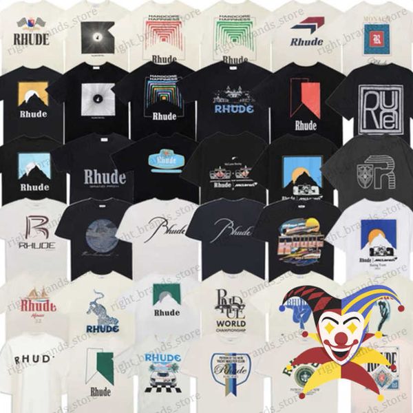 

men's t-shirts 2023ss rhude t shirt men women 1 1 oversized t-shirts tee t230707, White;black