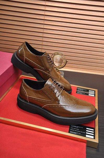 

2023 men's dress shoes formal genuine leather business oxfords brand designer fashion wedding flats size 38-45, Black
