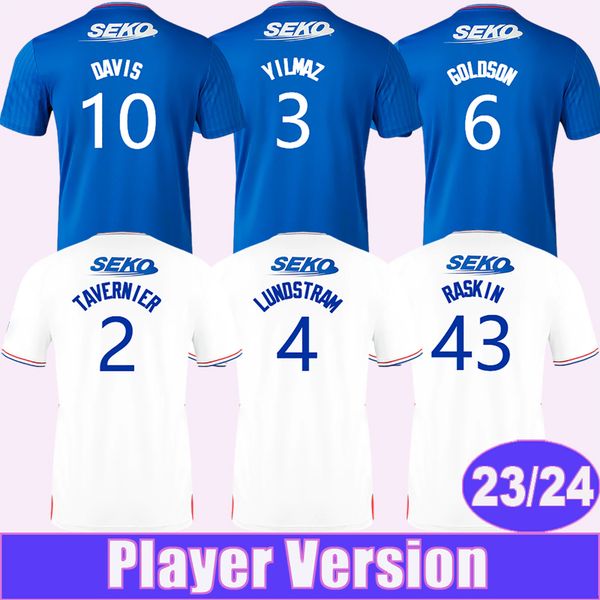 

2023 24 mens hagi soccer jerseys player version davis colak tavernier cantwell kamara matondo home blue away football shirt uniforms, Black;yellow