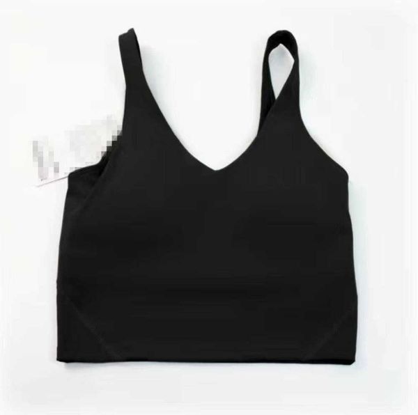 

2023yoga outfit lu-20 u type back align tank gym clothes women casual running nude tight sports bra fitness beautiful underwear vest shirt, Black;white