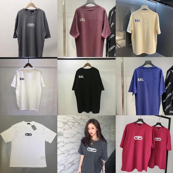 

paris t shirt printed women men luxury short sleeve balencaigas t shirts tees medusa brands designer mens casual cotton, White