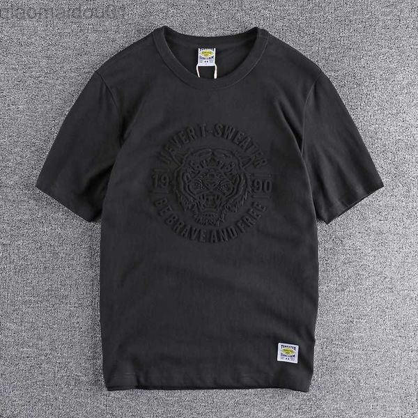 

men's t-shirts embossed tiger men's short sleeve t-shirt summer 2022 new pure cotton youth base shirt t for promotion 655 l230707, White;black