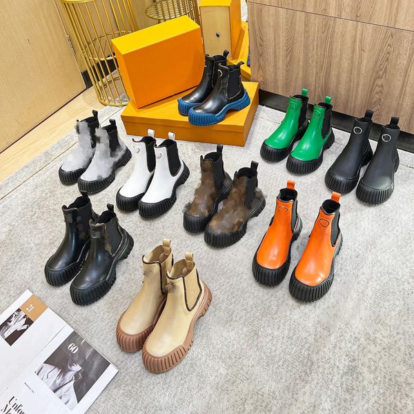 

luxury designer ruby flat ranger high boots beaubourg ankle boot calfskin monograms chunky winter shoes laureate platform desert lace-up sne, Black