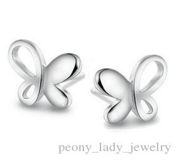 

romantic exquisite simple crystal clear hollow little butterfly earrings 925 sterling jewelry1247824, Golden;silver